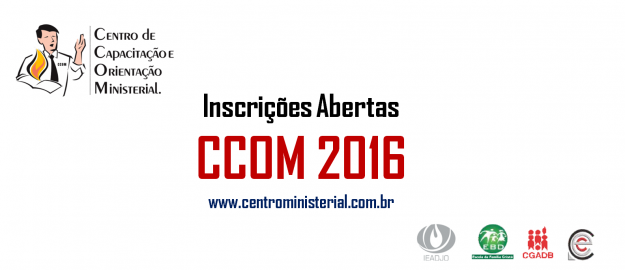 CCOM 2016... Inscrições Abertas.