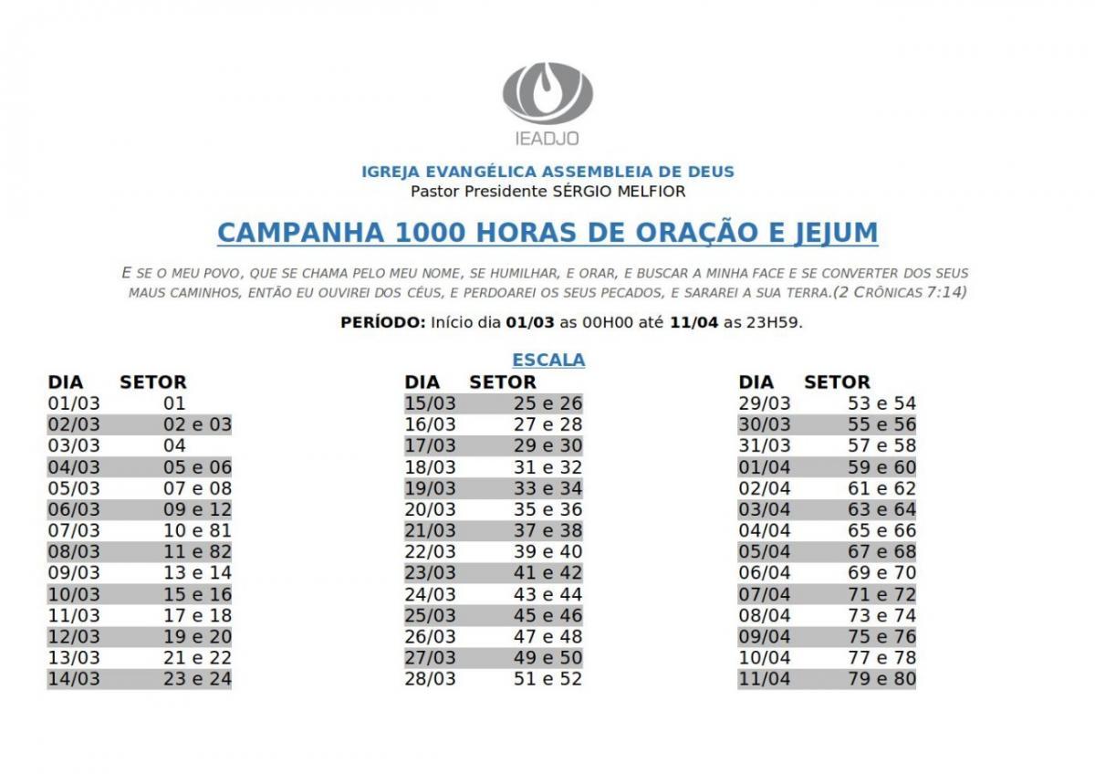 1000 horas de Oração e Jejum