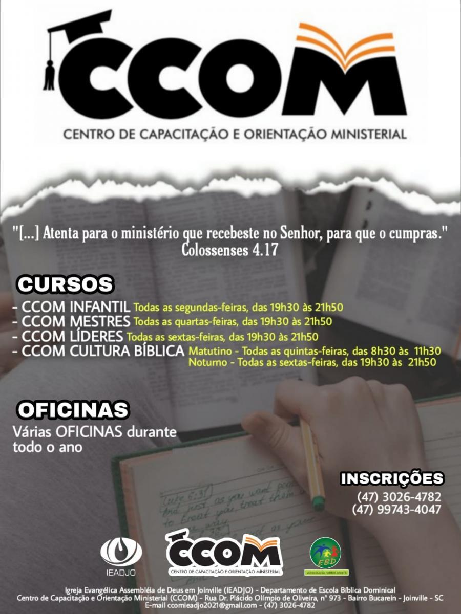 Capacitação Ministerial: CCOM forma 115 alunos de cursos e oficinas - Dezembro 2021
